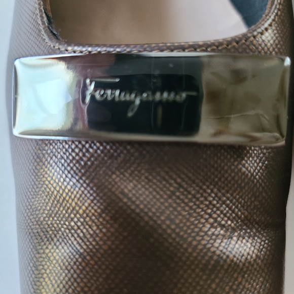7 Ferragamo heels, square heel - Picture 3 of 8